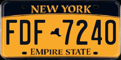 NY license plate FDF7240
