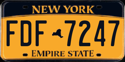 NY license plate FDF7247