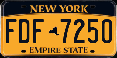 NY license plate FDF7250