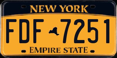 NY license plate FDF7251