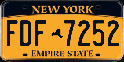 NY license plate FDF7252