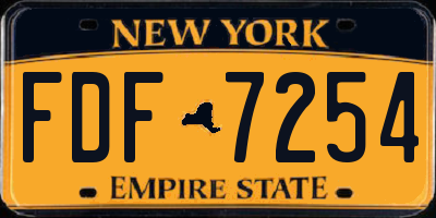 NY license plate FDF7254