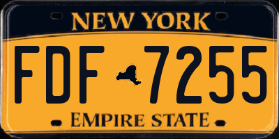 NY license plate FDF7255