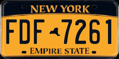 NY license plate FDF7261