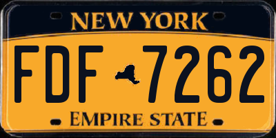 NY license plate FDF7262