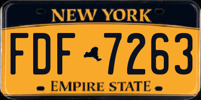 NY license plate FDF7263