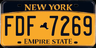 NY license plate FDF7269