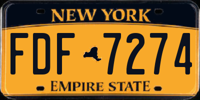 NY license plate FDF7274