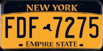 NY license plate FDF7275