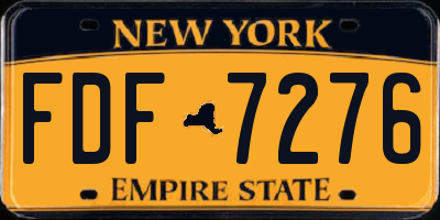 NY license plate FDF7276