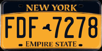 NY license plate FDF7278