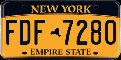 NY license plate FDF7280