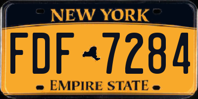 NY license plate FDF7284