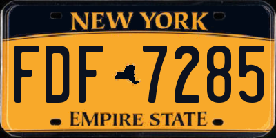 NY license plate FDF7285