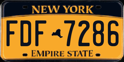 NY license plate FDF7286