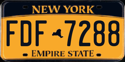NY license plate FDF7288