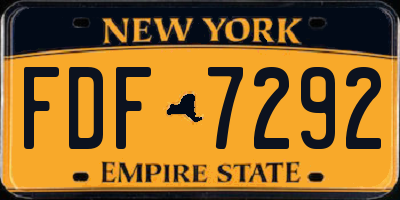 NY license plate FDF7292