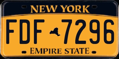 NY license plate FDF7296