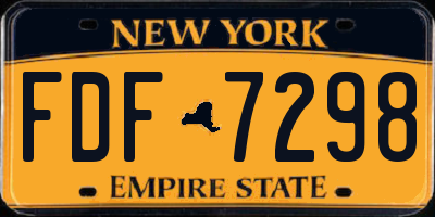 NY license plate FDF7298