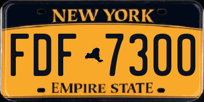 NY license plate FDF7300