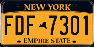 NY license plate FDF7301