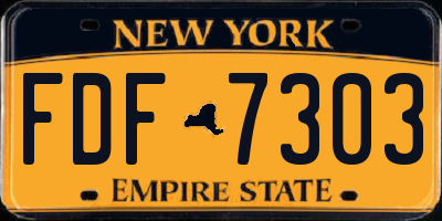 NY license plate FDF7303