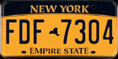 NY license plate FDF7304