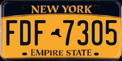 NY license plate FDF7305