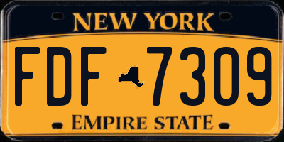 NY license plate FDF7309