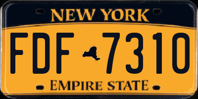NY license plate FDF7310