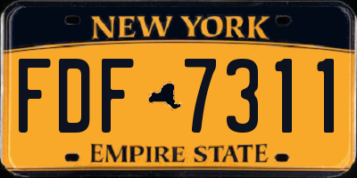 NY license plate FDF7311