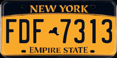 NY license plate FDF7313