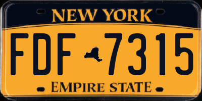 NY license plate FDF7315