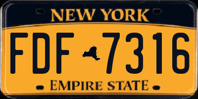 NY license plate FDF7316