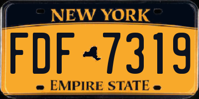 NY license plate FDF7319