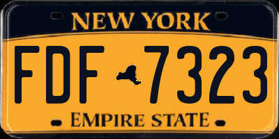 NY license plate FDF7323