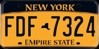 NY license plate FDF7324