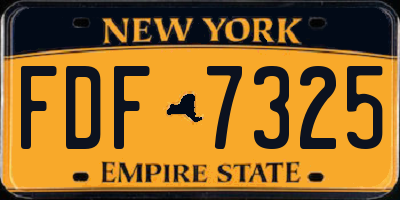 NY license plate FDF7325