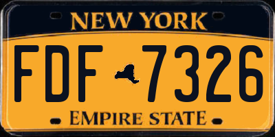 NY license plate FDF7326