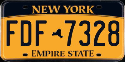NY license plate FDF7328