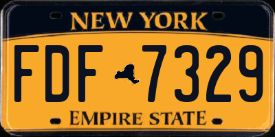 NY license plate FDF7329