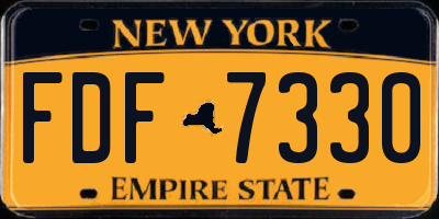 NY license plate FDF7330