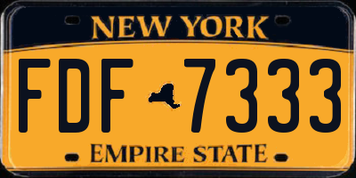 NY license plate FDF7333