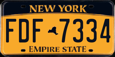 NY license plate FDF7334