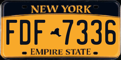 NY license plate FDF7336