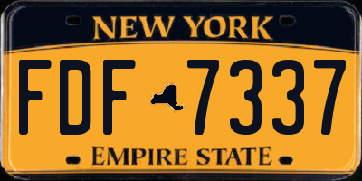 NY license plate FDF7337