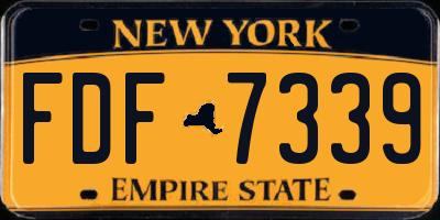 NY license plate FDF7339