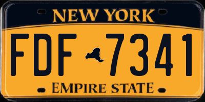 NY license plate FDF7341