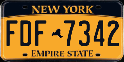 NY license plate FDF7342