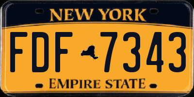 NY license plate FDF7343